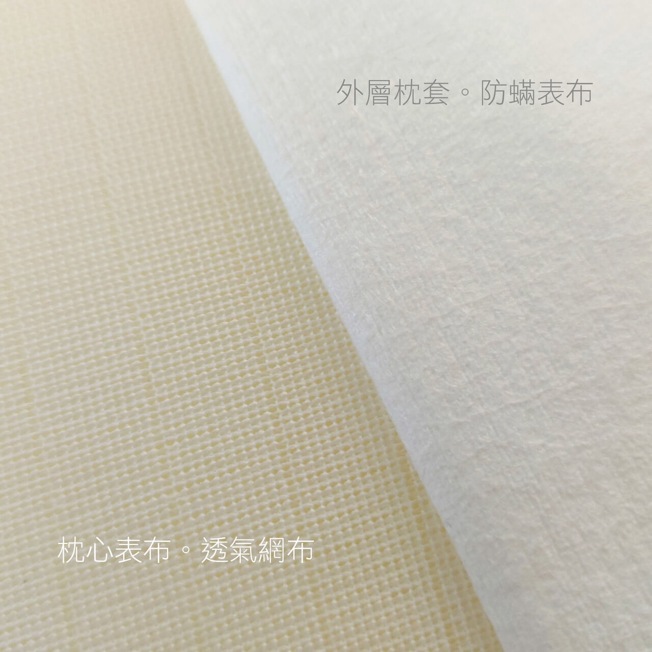 Fotex枕心內套為高透氣性網布,隔絕髒汙,透氣不悶熱,使枕心不易發霉